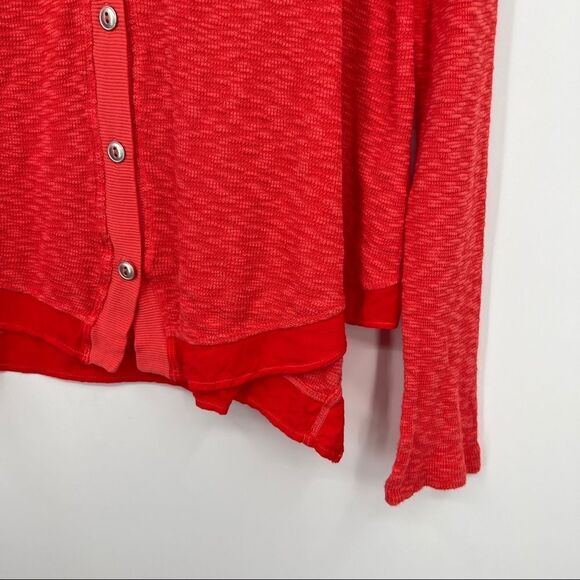 Anthropologie Left of Center Evie Coral Knit Button Front Cardigan Sweater - Picture 4 of 13